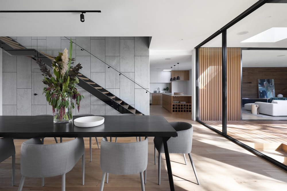 Warm interior with finished designer wallpaper